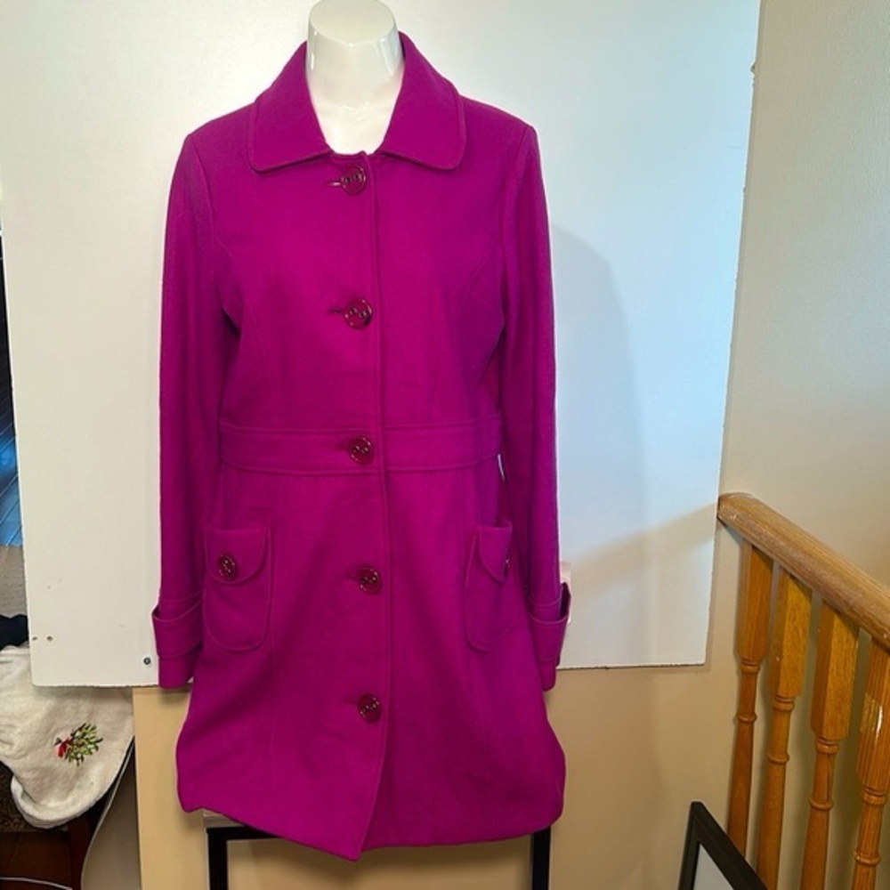 NWT BB DAKOTA WOOL BLEND WOMEN COAT IN DARK PINK SIZE L